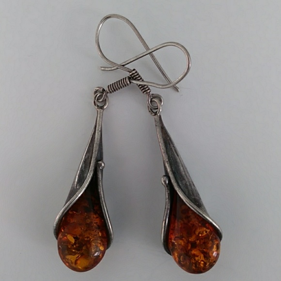 Jewelry - Amber Baltic Teardrop Earrings